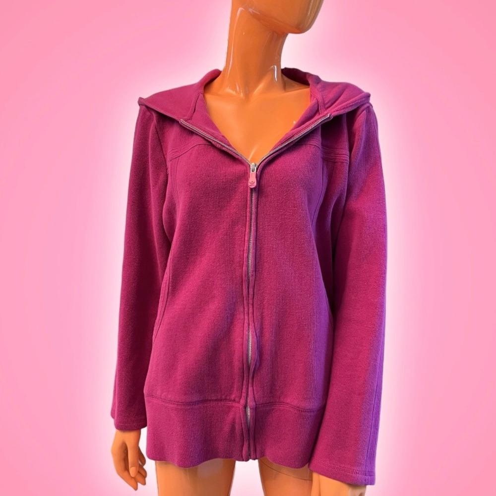 Women's Fleece Zip-Up Hoodie Jacket - Pink